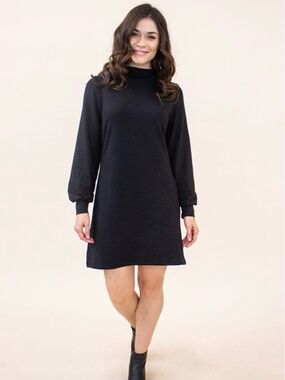 Encircled Comfy Puff Sleeve Dress Size Large Black Canada Ethical Sustainable